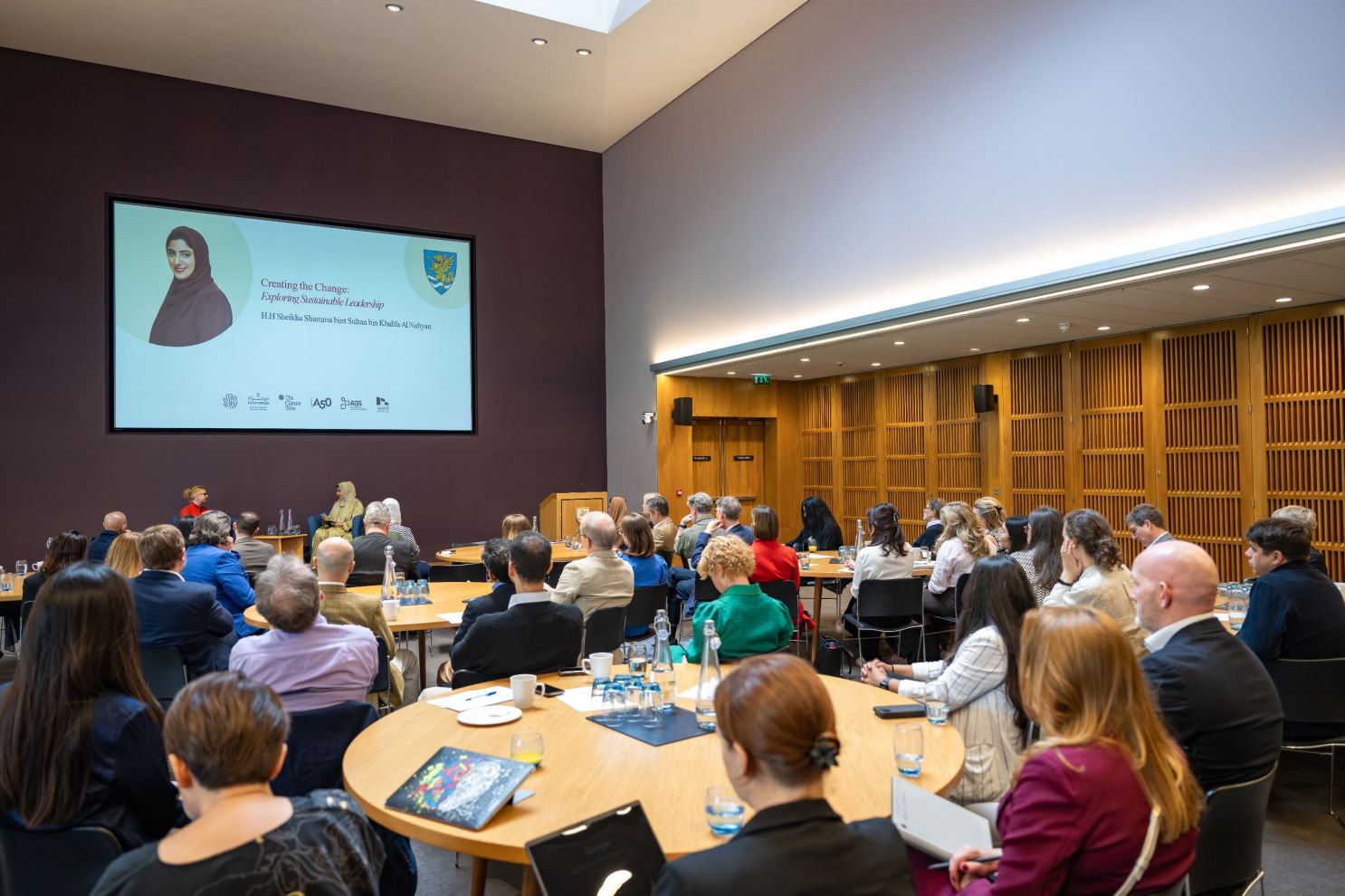 Her Highness Sheikha Shamma bint Sultan bin Khalifa Al Nahyan discusses importance of climate leadership at University of Cambridge